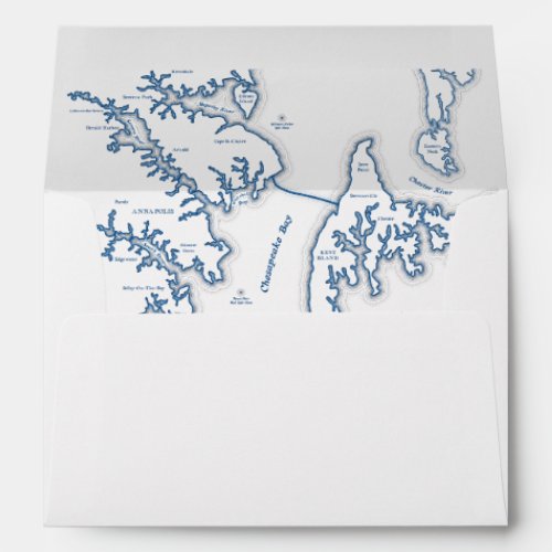 Annapolis Kent Island Wedding Map White Envelope