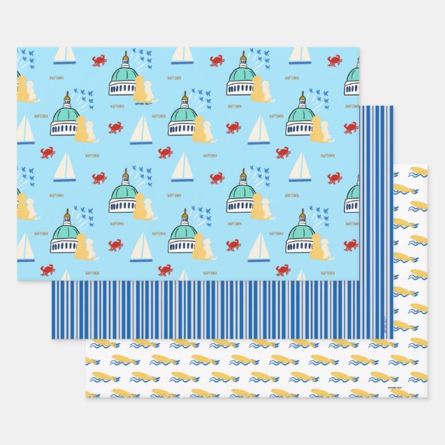 Annapolis Land and Sea Wrapping Paper Set of 3 (Set)