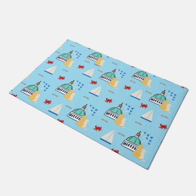 Annapolis Land, Sea, Air Dog Food Mat (Angled)