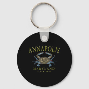 Annapolis Maryland Blue Crab Since 1649 Arched Oli Keychain