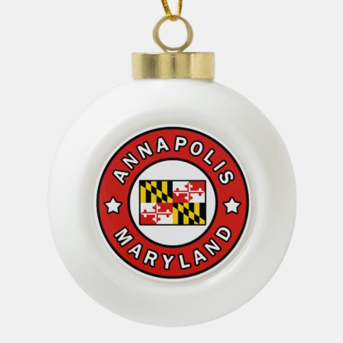 Annapolis Maryland Ceramic Ball Christmas Ornament