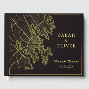 Annapolis Maryland Chesapeake Bay Wedding Welcome Foil Guest Book