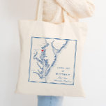 Annapolis Maryland Chesapeake Bay Wedding Welcome Tote Bag<br><div class="desc">Delight your guests with our custom navy blue Chesapeake Bay map-themed wedding favor tote bag, perfect for your Annapolis, Maryland celebration. Featuring exquisite detailing and a touch of coastal charm, this tote bag is a practical and memorable keepsake. Ideal for guests attending events at venues like Historic London Town and...</div>
