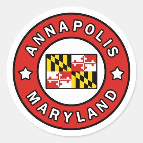 Annapolis Maryland Classic Round Sticker
