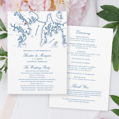 Annapolis Maryland Elegant Wedding Program