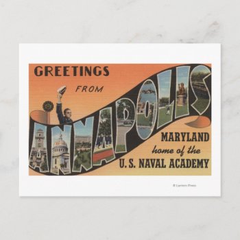 Annapolis  Maryland - Large Letter Scenes Postcard by LanternPress at Zazzle