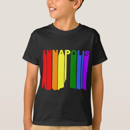 Annapolis Maryland LGBTQ Gay Pride Rainbow Skyline T_Shirt