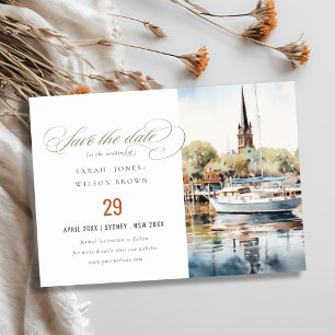 Annapolis Maryland MD Sea Watercolor Save The Date Invitation