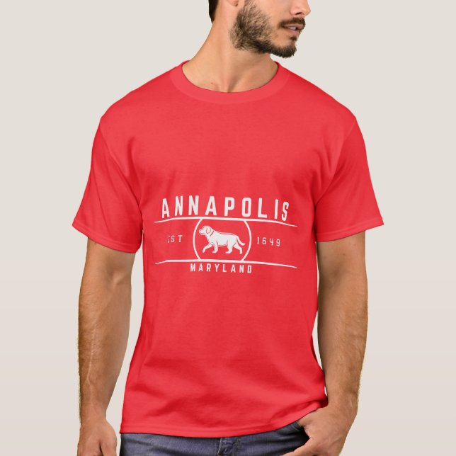 Annapolis Maryland Retro Style T-Shirt (Front)