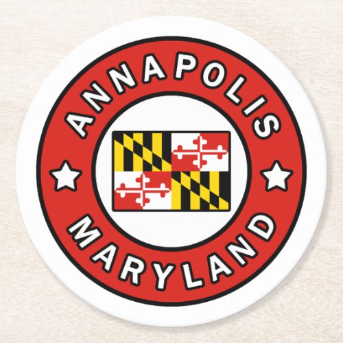 Annapolis Maryland Round Paper Coaster
