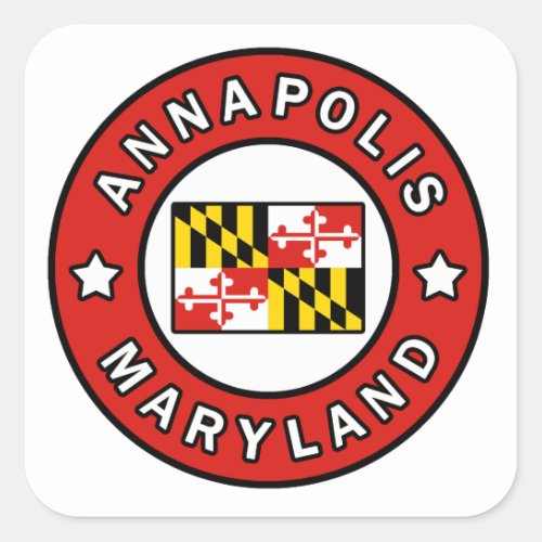 Annapolis Maryland Square Sticker