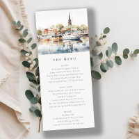 Annapolis Maryland Watercolor Wedding Menu