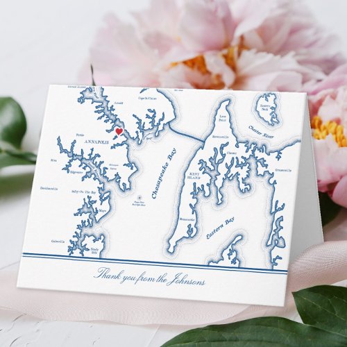 Annapolis Maryland Wedding Photo Thank You Card