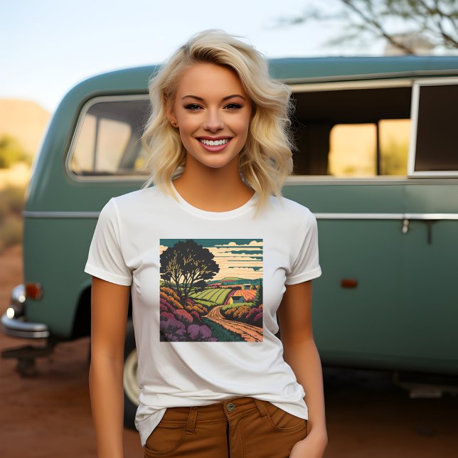 Annapolis Valley Canadian Travel Landscape White T-Shirt (A perfect shirt for nature lovers to wear while camping, hiking, or walking in the Great Outdoors.)