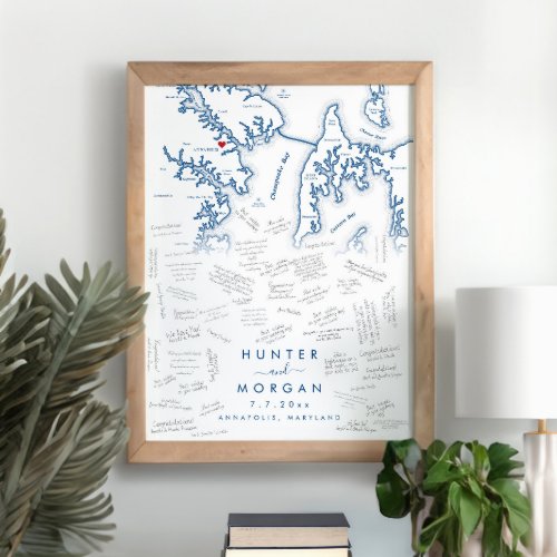 Annapolis Wedding Modern Guest Book Poster