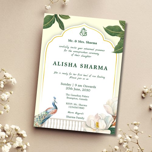 Annaprashan First Rice Ceremony invitation card