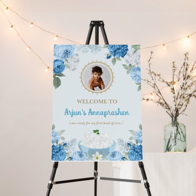 Annaprshan Ceremony Board For Boy, Rice Weaning (In Situ (Stand))