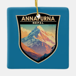 Annapurna Nepal Travel Art Vintage Ceramic Ornament