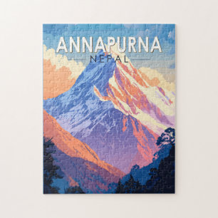 Annapurna Nepal Travel Art Vintage Jigsaw Puzzle
