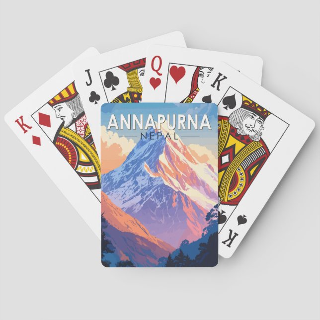 Annapurna Nepal Travel Art Vintage Poker Cards (Back)