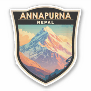 Annapurna Nepal Travel Art Vintage Sticker