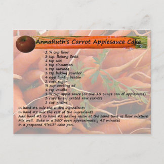 AnnaRuth's Carrot Applesauce Cake Postcard