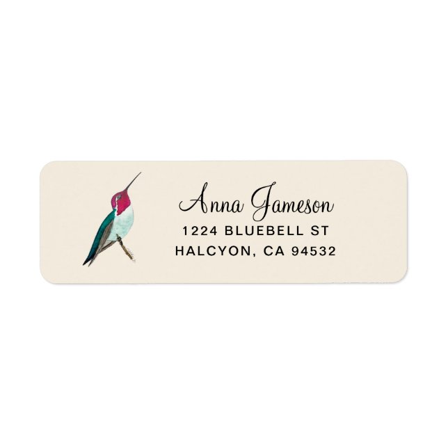 Anna's Hummingbird Address Label (Front)