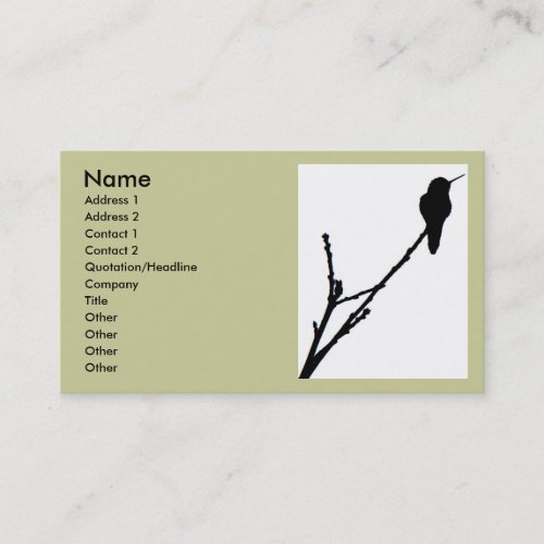 Anna's Hummingbird Business Card