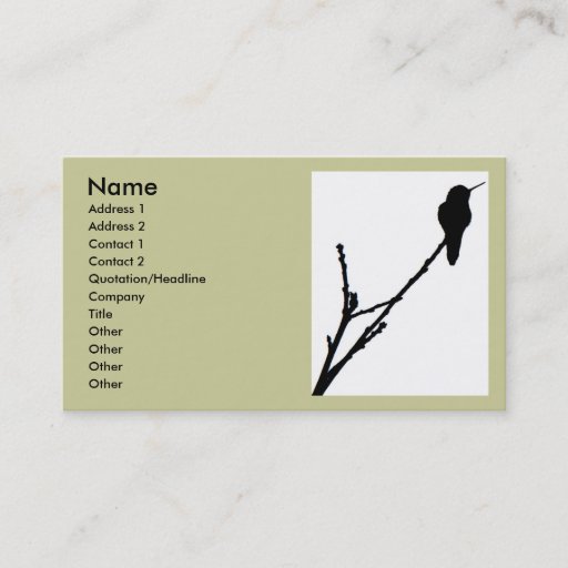 Customizable Anna's Hummingbird Business Card