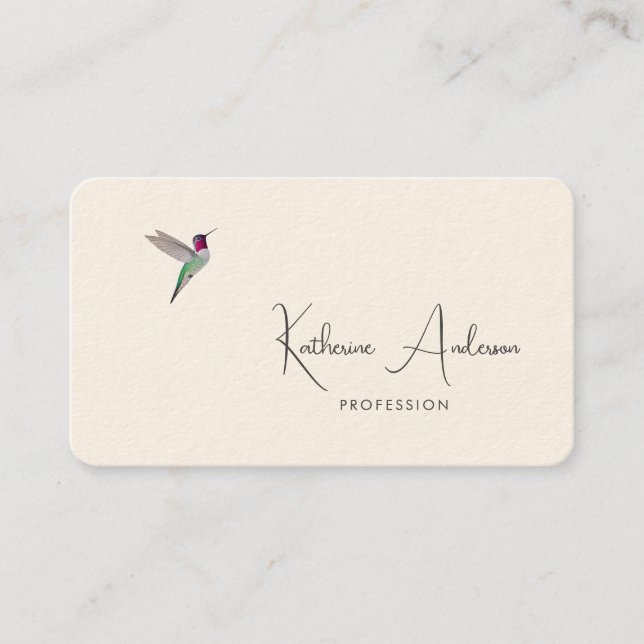 Anna's Hummingbird  Business Card (Front)