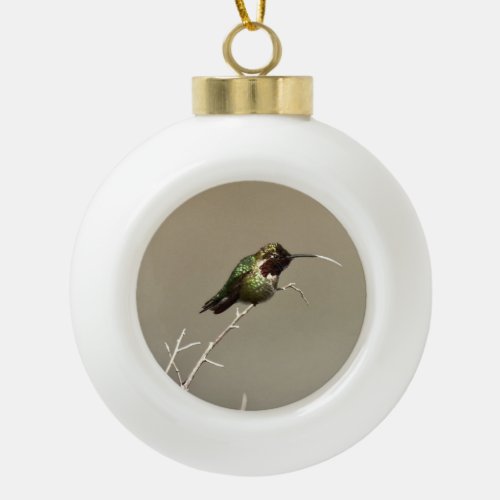 Annas Hummingbird Ceramic Ball Christmas Ornament