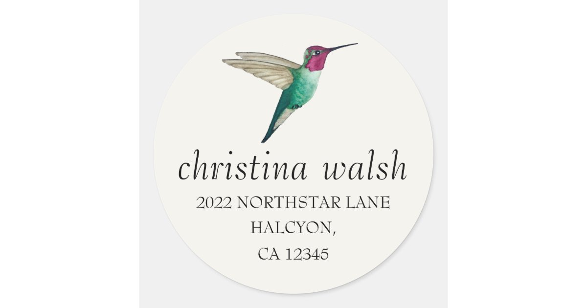 Anna's Hummingbird Classic Round Sticker | Zazzle