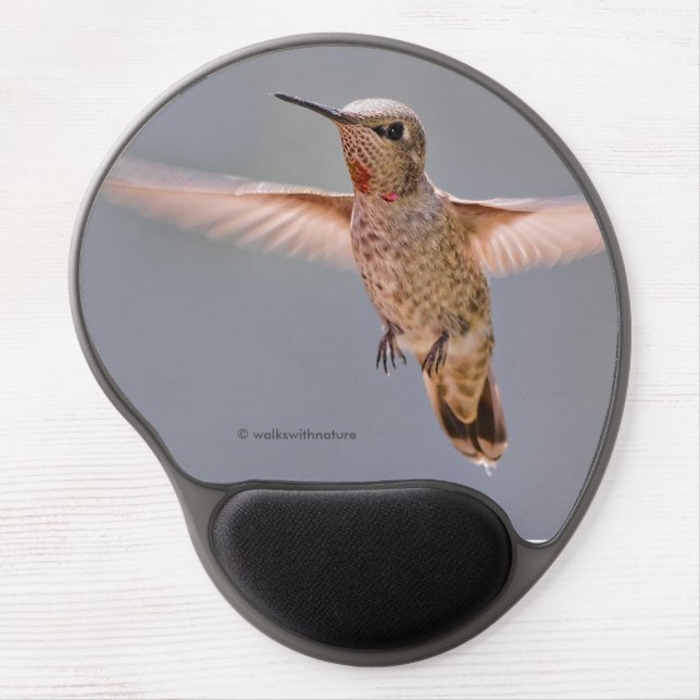 Anna's Hummingbird Hovers in Place Gel Mouse Pad (Front)