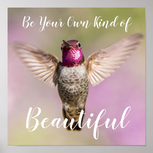 Anna's Hummingbird Inspirational Beauty Poster (Front)