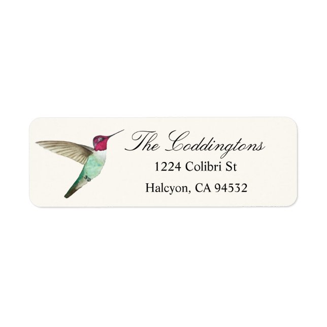 Anna's Hummingbird Label (Front)