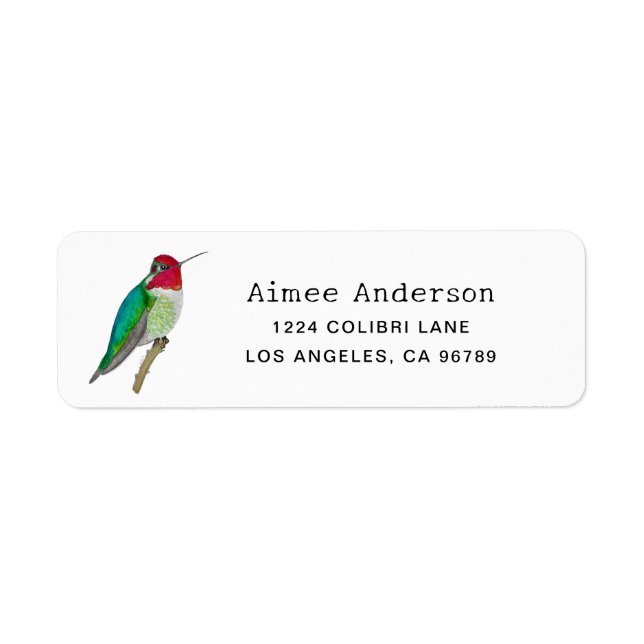 Anna's Hummingbird Label (Front)