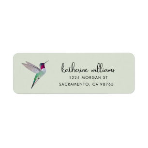Anna's Hummingbird Label