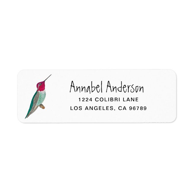 Anna's Hummingbird Label (Front)