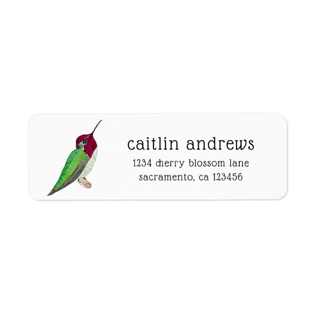 Anna's Hummingbird Label (Front)