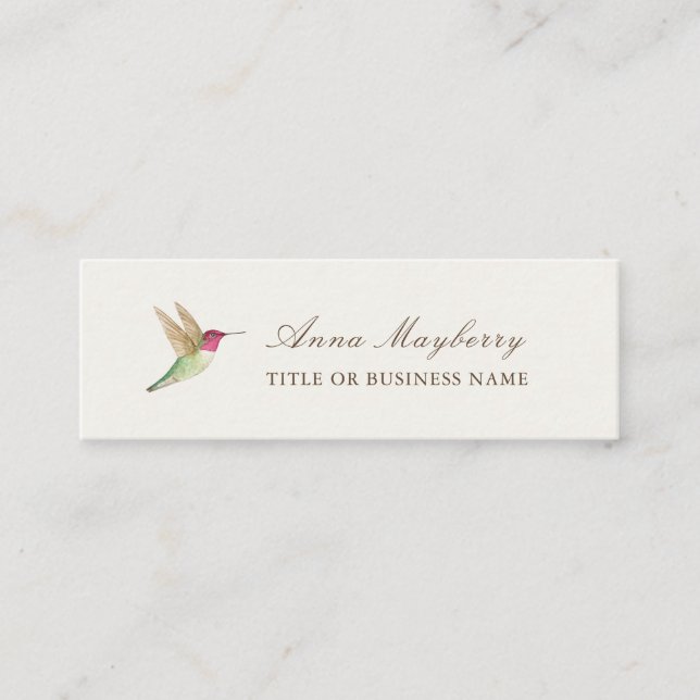 Anna's Hummingbird Mini Business Card (Front)