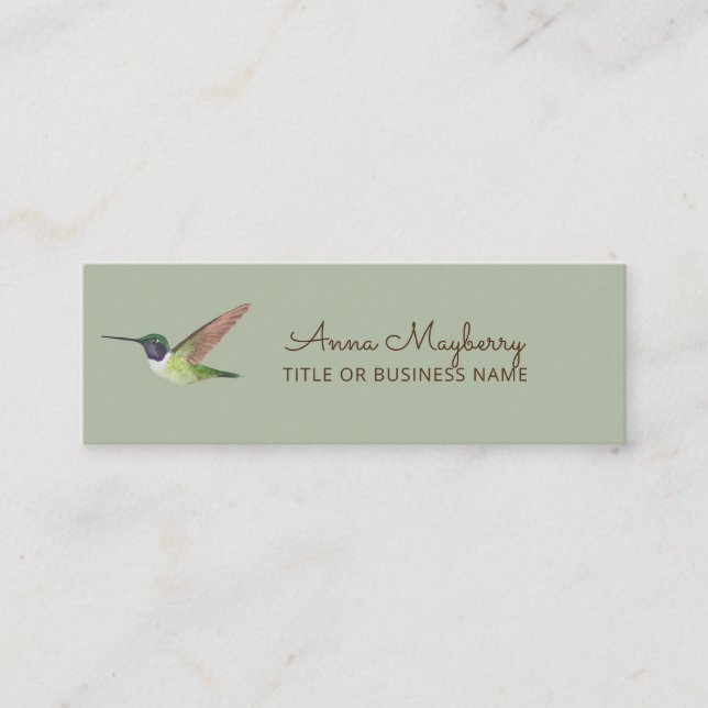 Anna's Hummingbird Mini Business Card (Front)