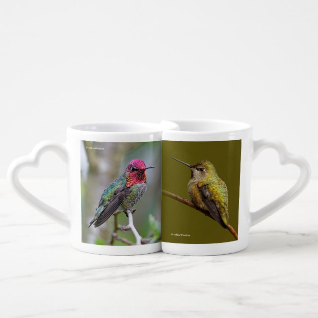 Anna's Hummingbird on the Scarlet Trumpetvine Coffee Mug Set (Front Nesting)