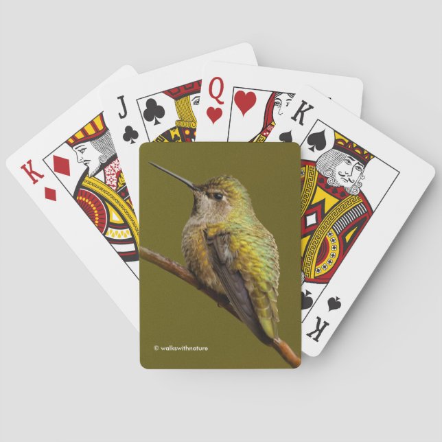 Anna's Hummingbird on the Scarlet Trumpetvine Poker Cards (Back)