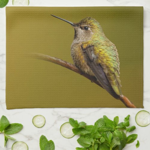 Annas Hummingbird on the Scarlet Trumpetvine Towel