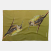 Anna's Hummingbird on the Scarlet Trumpetvine Towel (Horizontal)