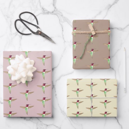 Annas Hummingbird Pattern Wrapping Paper Sheets