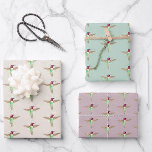 Anna's Hummingbird Pattern Wrapping Paper Sheets