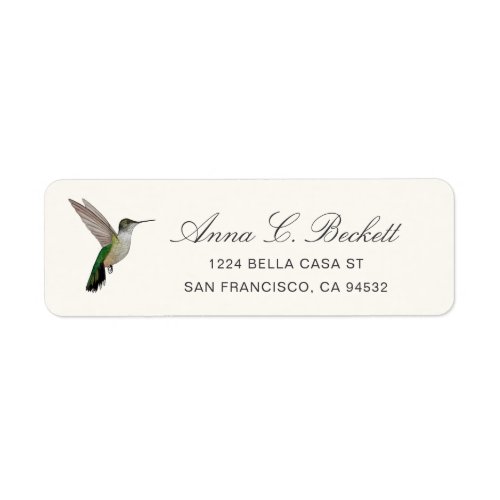 Anna's Hummingbird Return Address Label