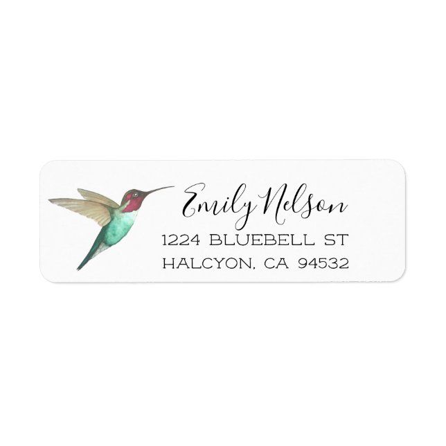 Anna's Hummingbird Return Address Label (Front)