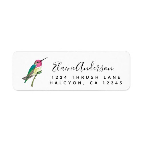 Annas Hummingbird return address Label